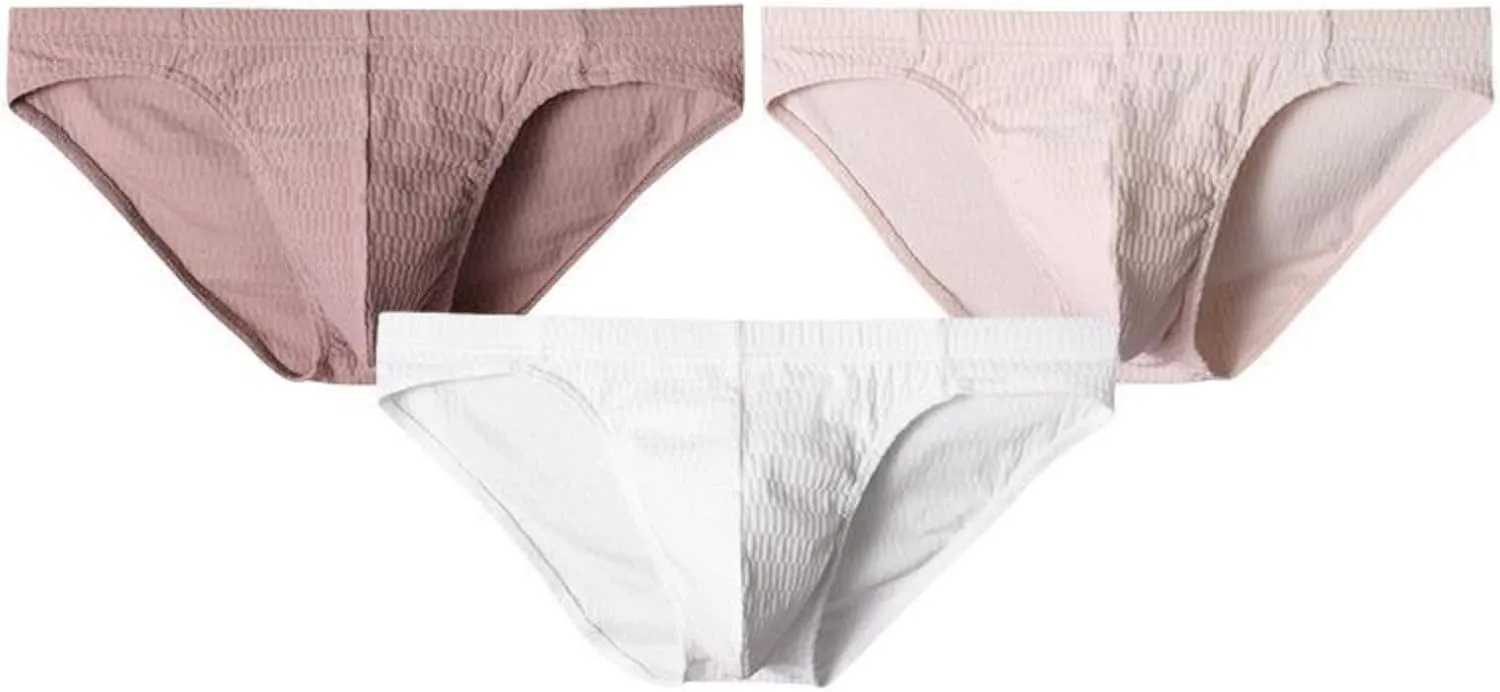 3 Pack Cotton Briefs for Men Stretch Comfort Soft Close Fitting Panties Moisture Wicking Breathable Underwear