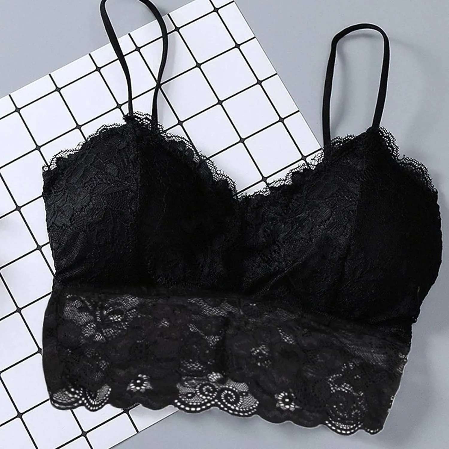 3PC Women Sexy Lace Floral Bras Vest Lingerie Chest Pad Sports Underwear Shape Bras Sleepwear Pajamas Nightwear