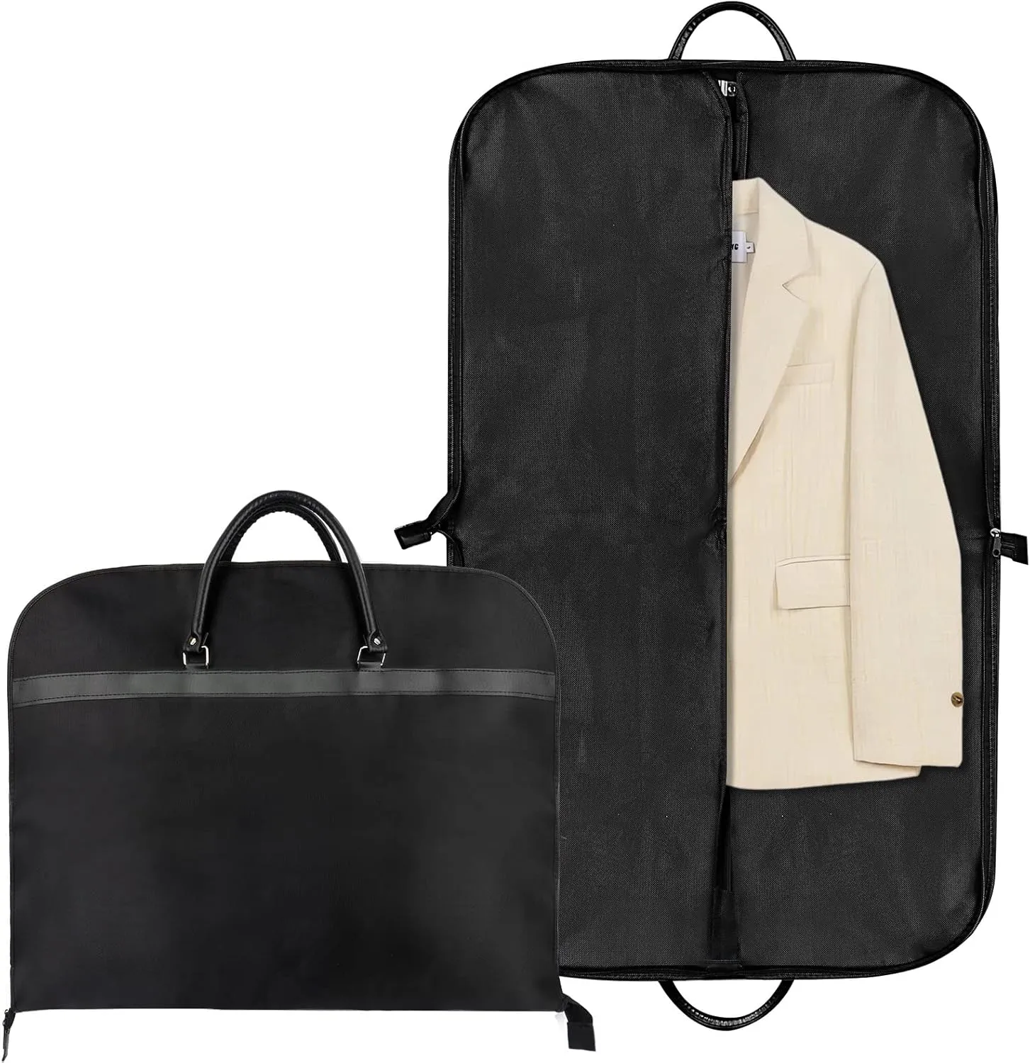 60 x 100 cm Garment Bag Suit Short Black Suit Cover Suit Bag Men's Garment Bags for Suits Suit Protective Garment Bag with Zip Garment Cover Men's Travel