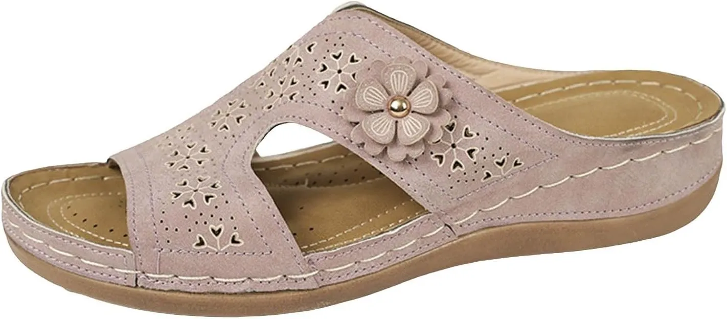 Arch Support Thick Bottom Sandals for Women Casual Slip on Summer Wedge Sandal Casual Sandals Indoor Outdoor
