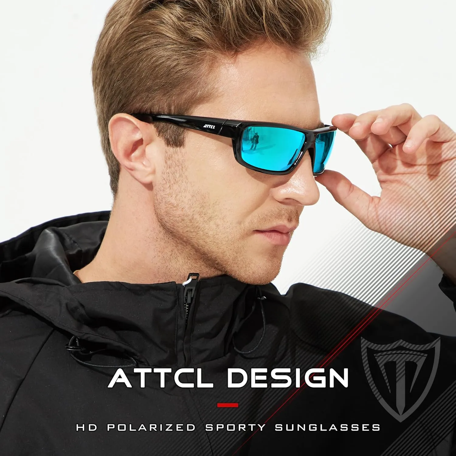 ATTCL Polarized Wrap Sunglasses For Men - Fishing Sports Glasses UV Protection