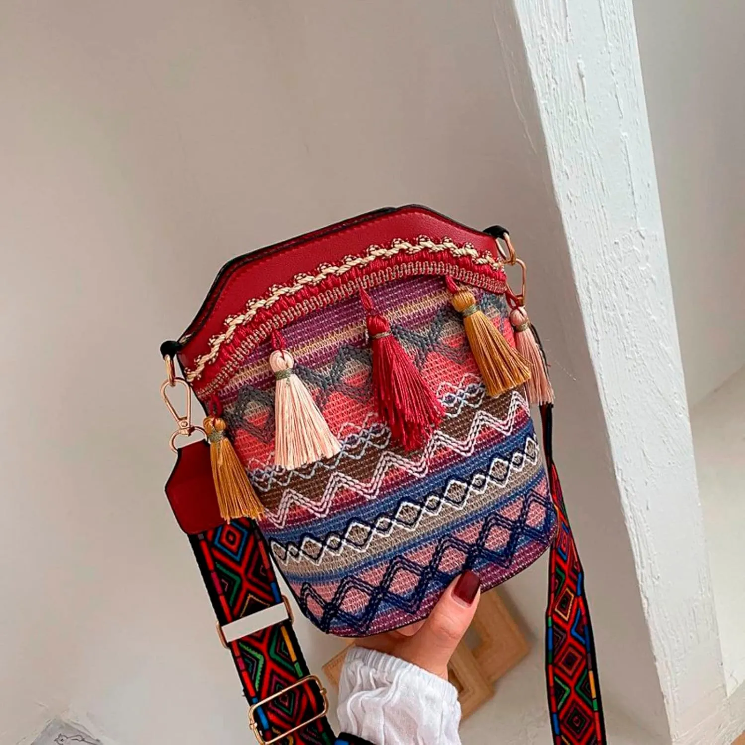 Bag Women Crossbody Bag Women Ethnic Tassel Sling Handbag