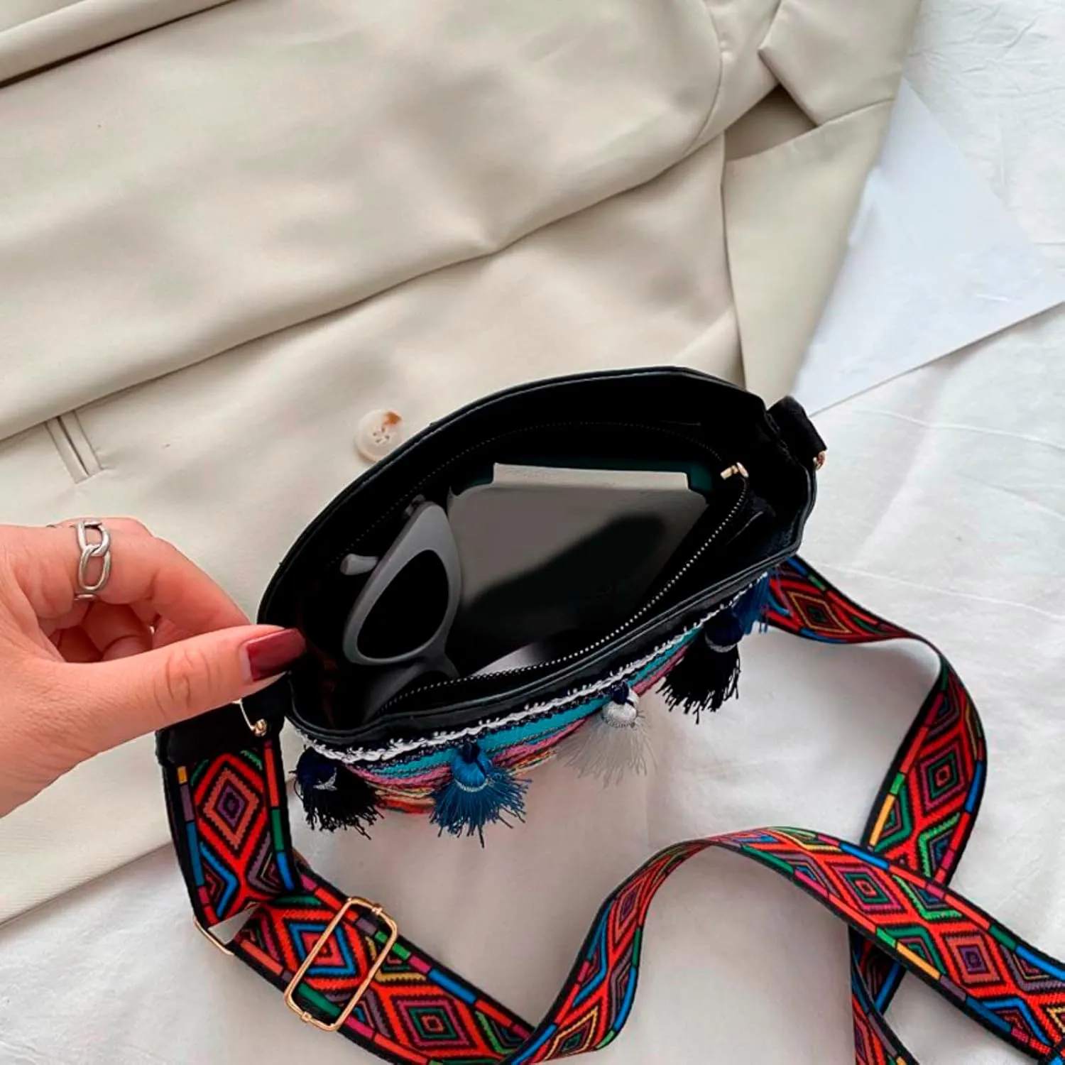 Bag Women Crossbody Bag Women Ethnic Tassel Sling Handbag