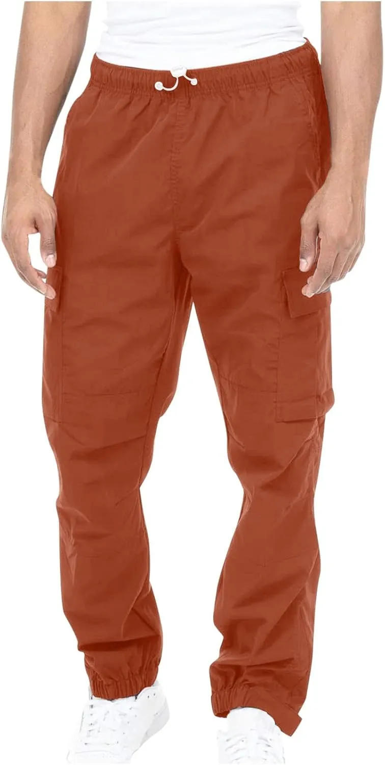 Cargo Pants for Men Big and Tall Men's Fleece Sweatpant with Pockets Drawstring Athletic Pants Joggers Running Sports