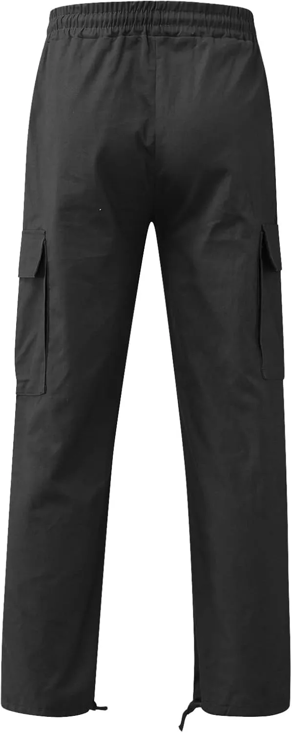 Cargo Pants for Men Big and Tall with Pockets Men Sport Athletic Outdoor Joggers Pants Lightweight Casual Work Cargo