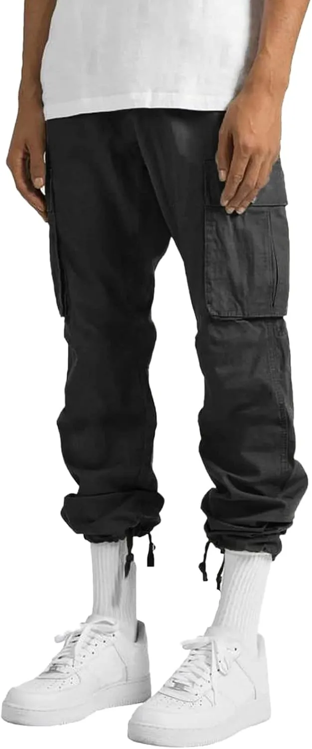 Cargo Pants for Men Big and Tall with Pockets Men Sport Athletic Outdoor Joggers Pants Lightweight Casual Work Cargo