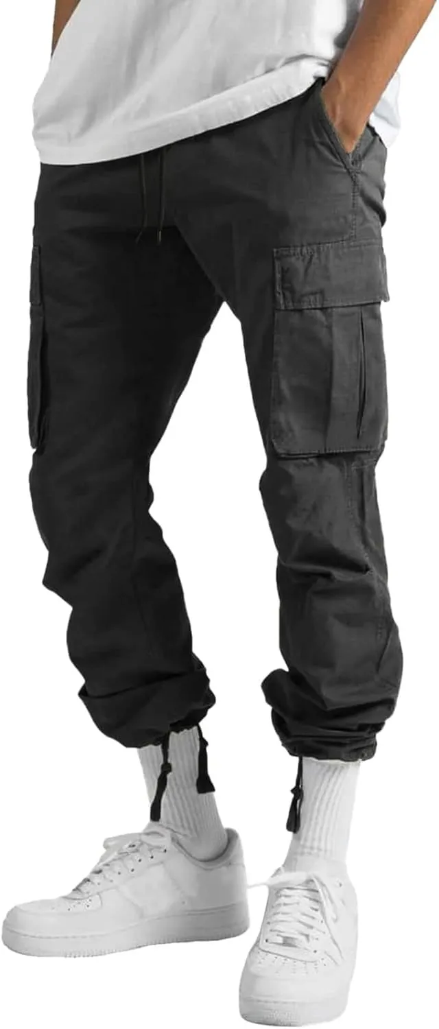 Cargo Pants for Men Big and Tall with Pockets Men Sport Athletic Outdoor Joggers Pants Lightweight Casual Work Cargo