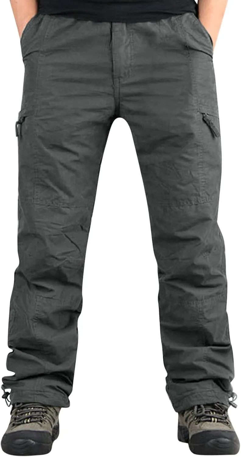 Cargo Pants for Men Joggers Active for Men Gym Training Pants Men's Fleece Cargo Sweatpants Heavyweight Mens Fashion