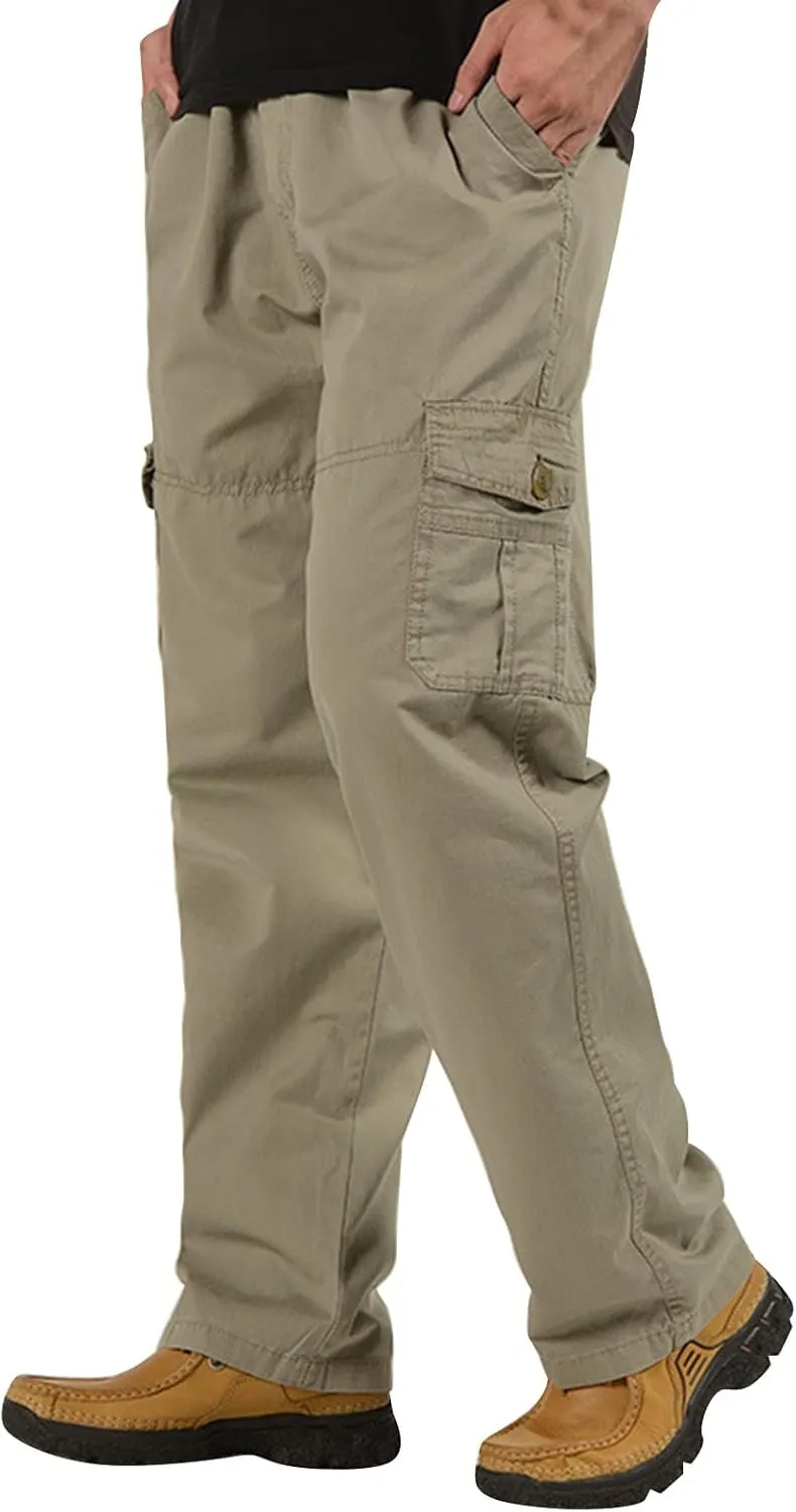 Cargo Pants for Men Relaxed Fit Men's Hiking Cargo Pants Slim Fit Stretch Jogger Cycling Waterproof Pant with Pockets