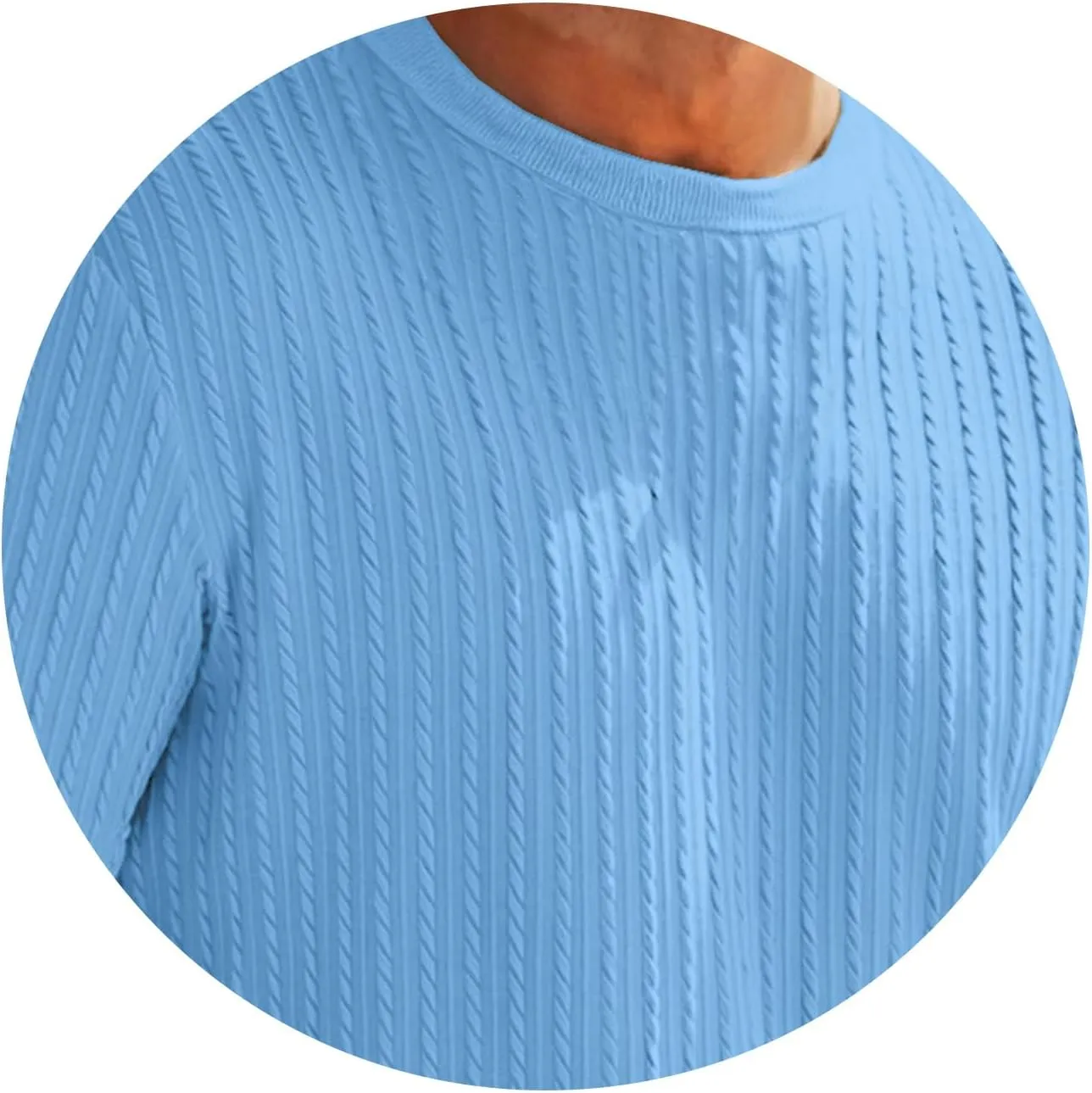 Casual Pullover T-Shirts for Men Knitted Jacquard Textured Shirt Round Neck Short Sleeve Tops Summer Cooling Fit Tees