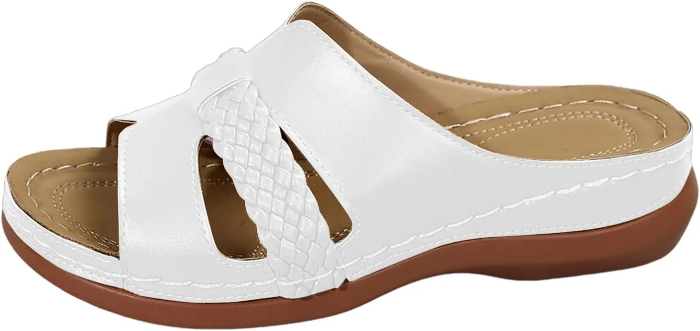 Casual Sandal Thick Soled Wedge Heeled Women's Shoes Fashionable And Casual Fish Mouth Decorated Open Heeled Beach