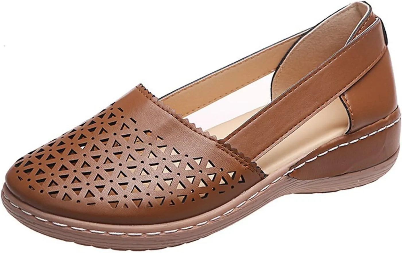 Casual Sandal Women's Closed Toe Flat Shoes Fashionable Casual Hollow Outer Wear Light Breathable Shoes