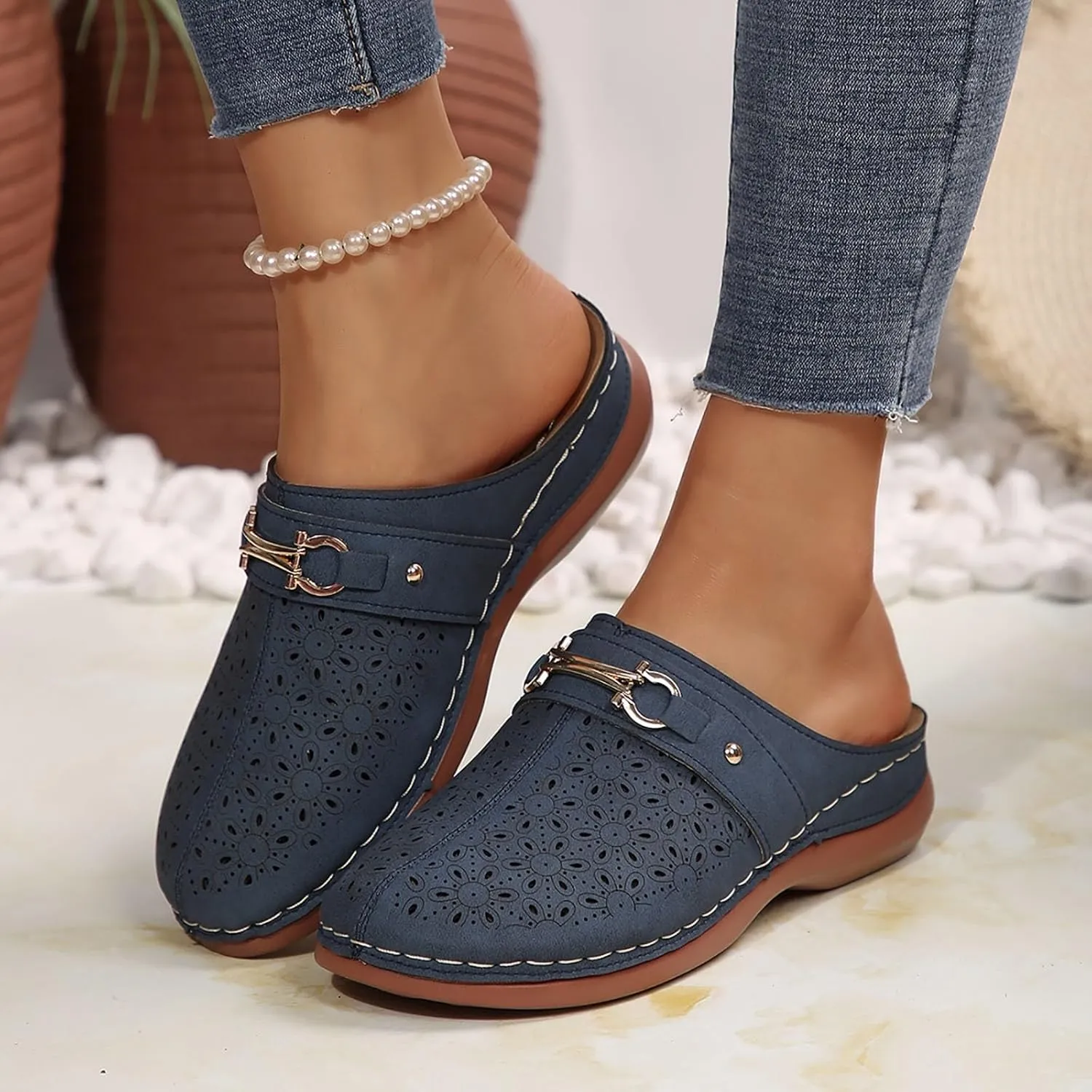 Casual Walking Wedges Women's Thick Soled Summer New Thong Sandals Border Large Size Casual Thick Soled Thong Sandals