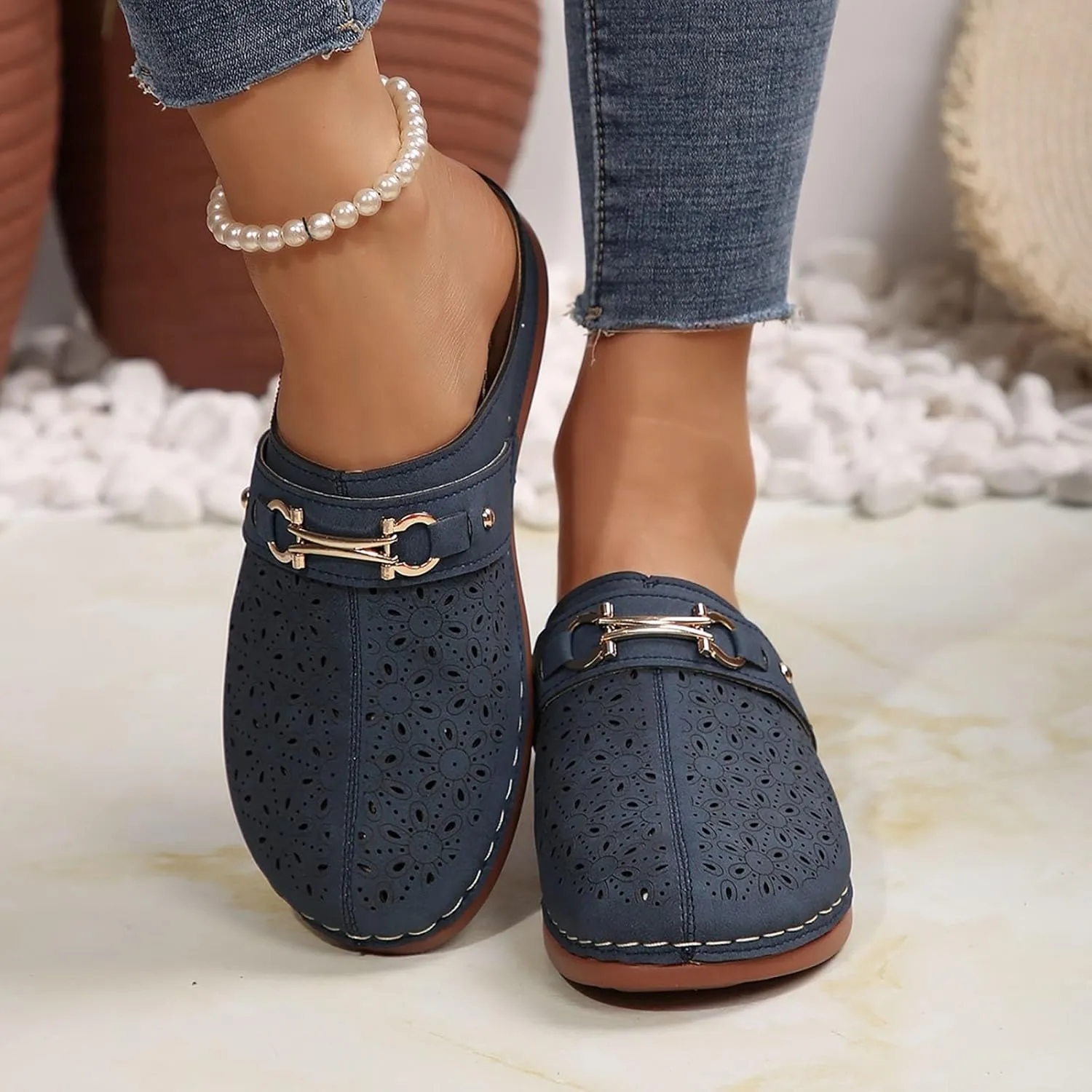 Casual Walking Wedges Women's Thick Soled Summer New Thong Sandals Border Large Size Casual Thick Soled Thong Sandals
