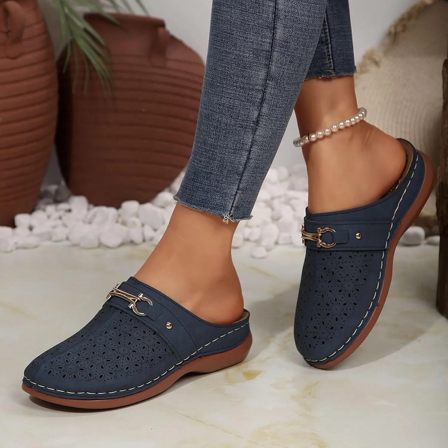 Casual Walking Wedges Women's Thick Soled Summer New Thong Sandals Border Large Size Casual Thick Soled Thong Sandals