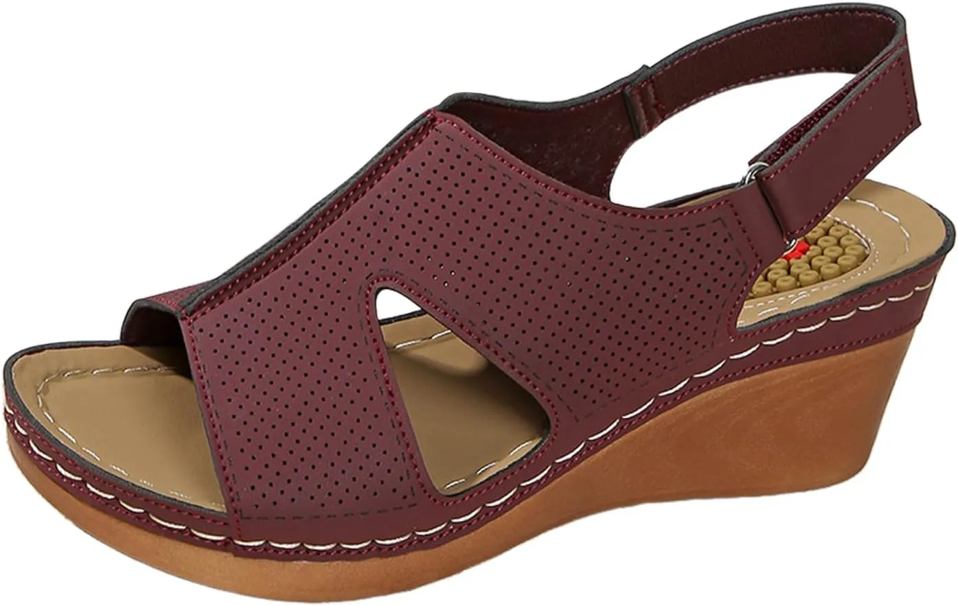 Casual Wedge Sandals Women's Comfortable Slope Heel Sandals Thick Bottom Casual Simple Fashion Fish Mouth Slope