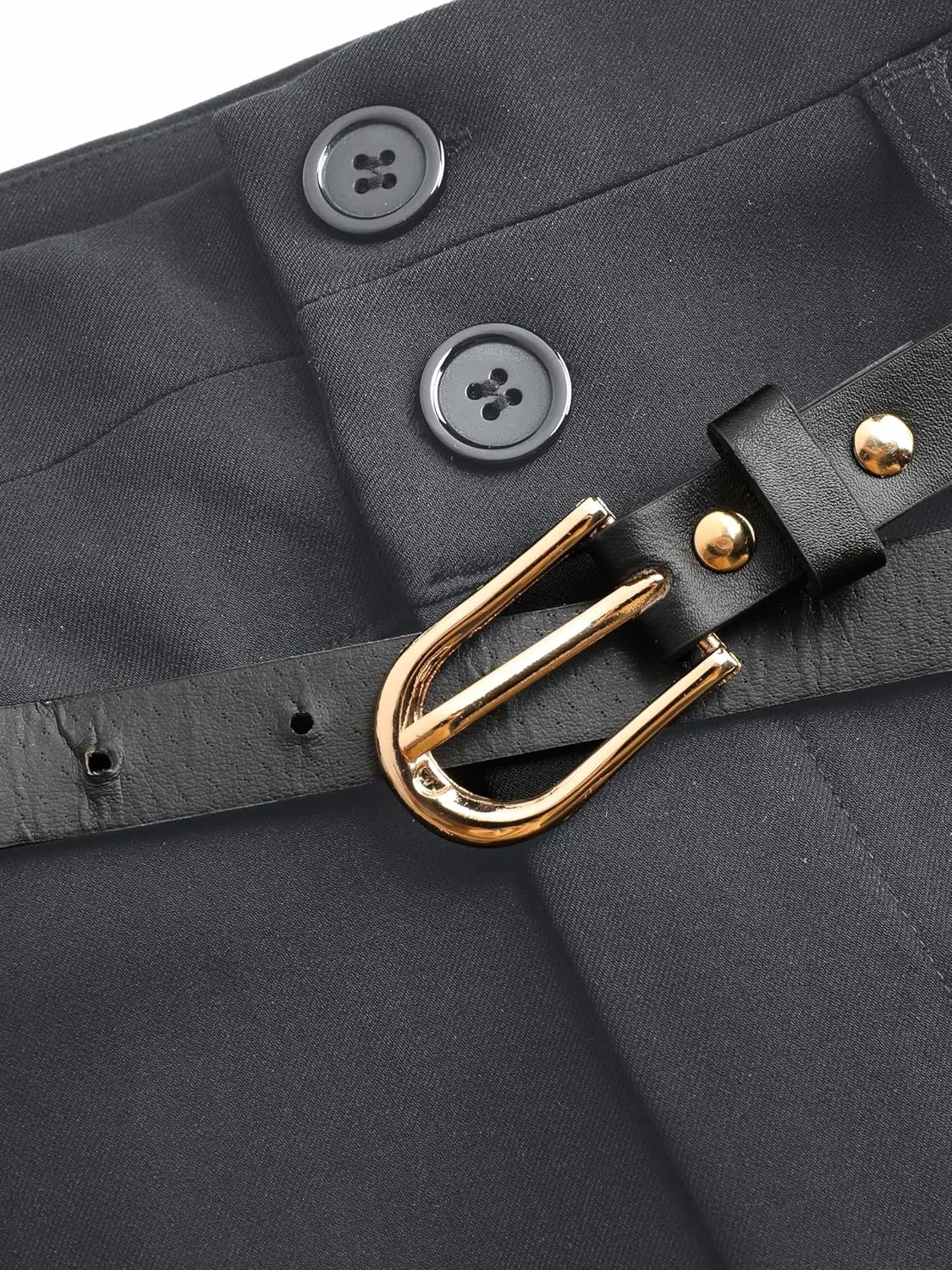 CIDER Belted Pleated Wide Leg Trousers