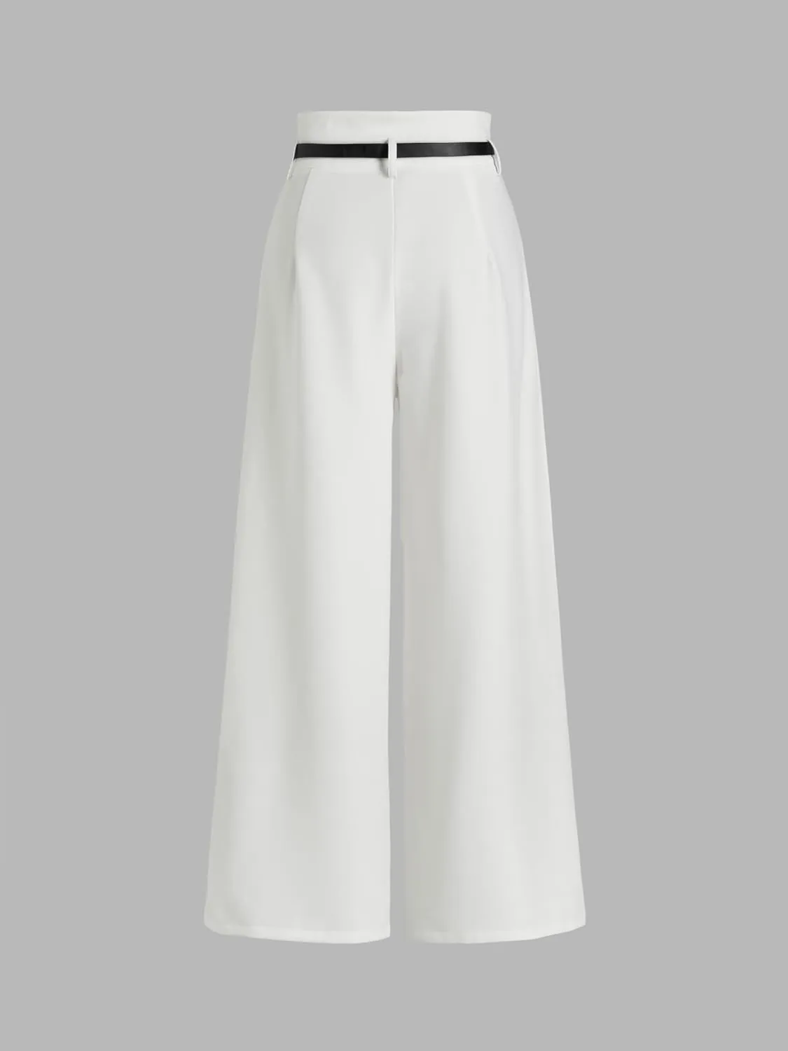 CIDER Belted Pleated Wide Leg Trousers