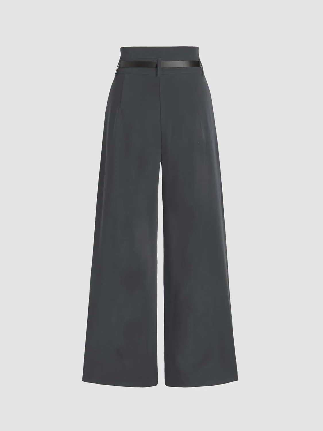 CIDER Belted Pleated Wide Leg Trousers