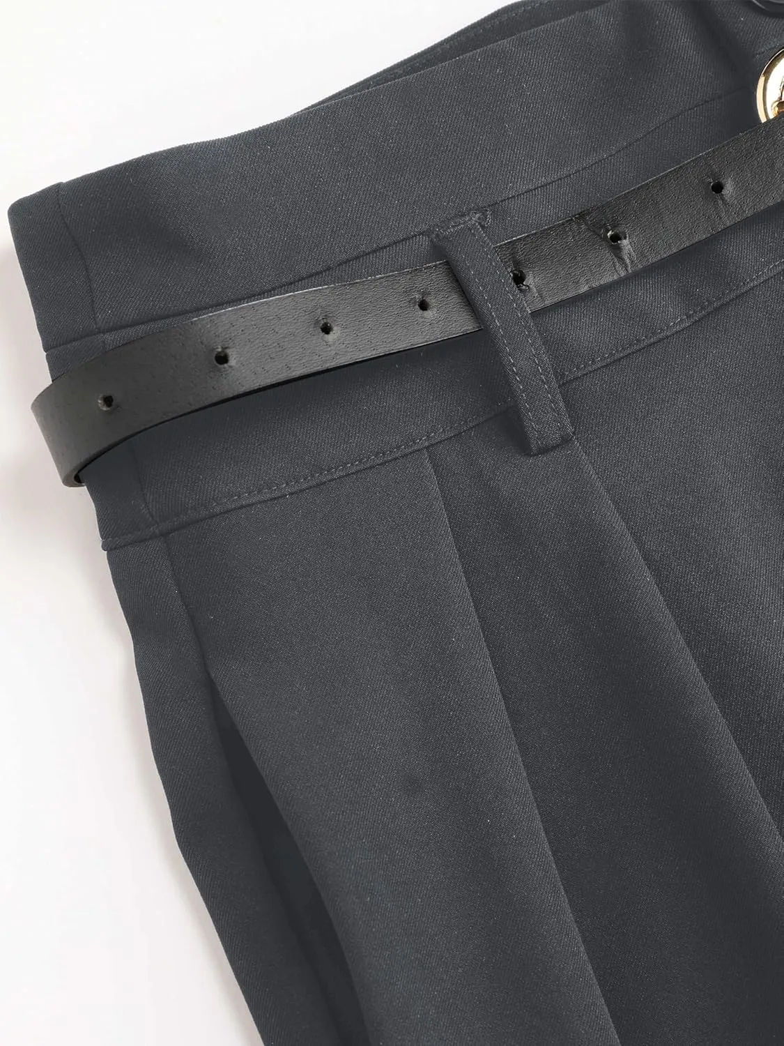 CIDER Belted Pleated Wide Leg Trousers