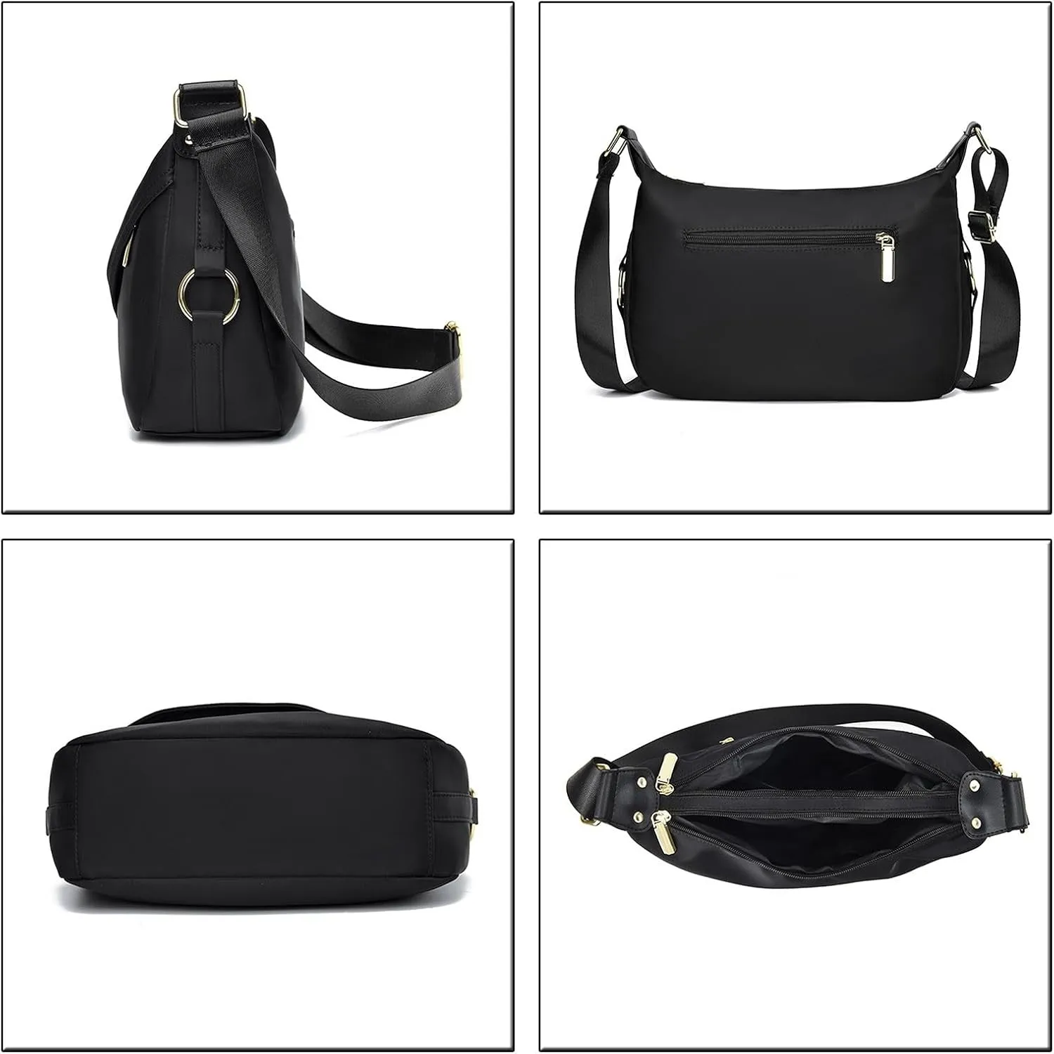 Crossbody Purses For Women Trendy Women Crossbody Handbags With Adjustable Wide Strap Shoulder Bags (Black, One Size)