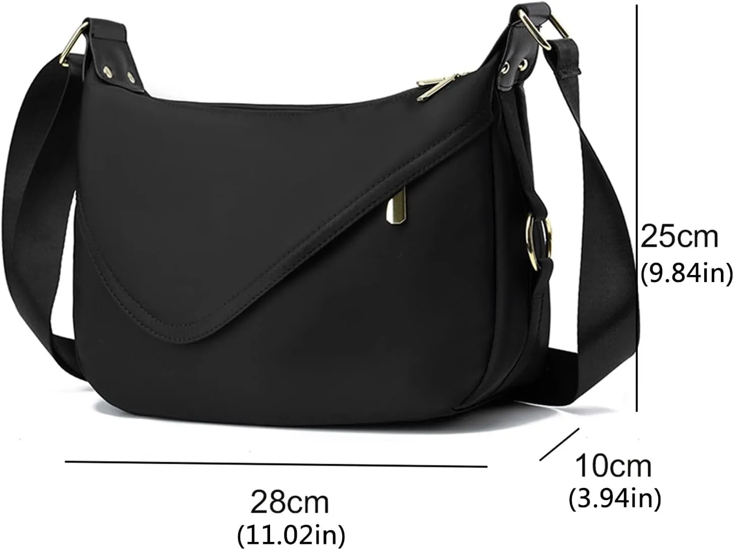 Crossbody Purses For Women Trendy Women Crossbody Handbags With Adjustable Wide Strap Shoulder Bags (Black, One Size)