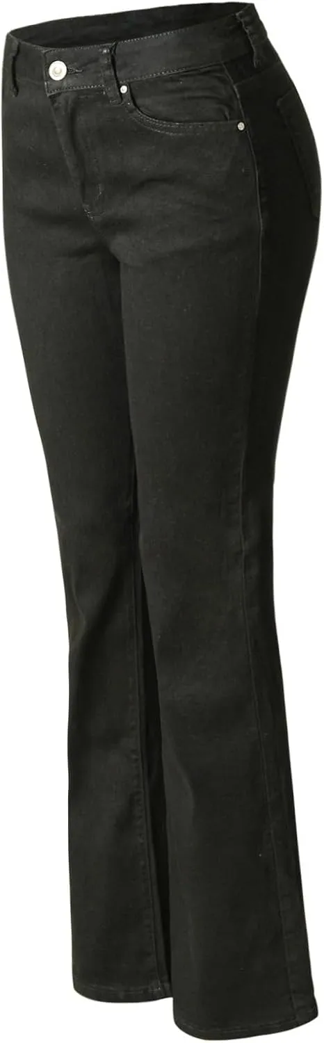 Design by Olivia Women's Sexy Stylish Flare Bell Bottom Slim Bootcut Jean