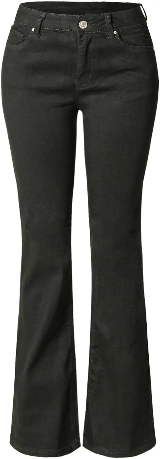Design by Olivia Women's Sexy Stylish Flare Bell Bottom Slim Bootcut Jean