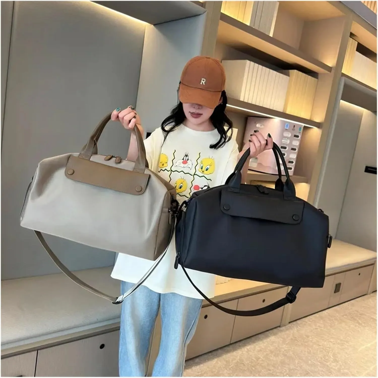 Duffle Bag For Travel Trip Bag Large Capacity Yoga Organizer Swimming Gym Bag Business Travel Luggage Bag Oxford Handbag Shoulder Bags(GRAY)