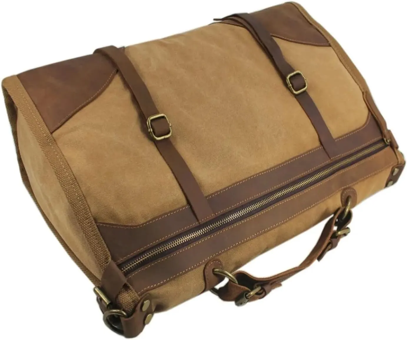 Duffle Bag For Travel Vintage Retro Canvas Leather Men Travel Bags Luggage Bags Men Weekend Bag Overnight Duffle Bags Tote Leisure(Deep Green)