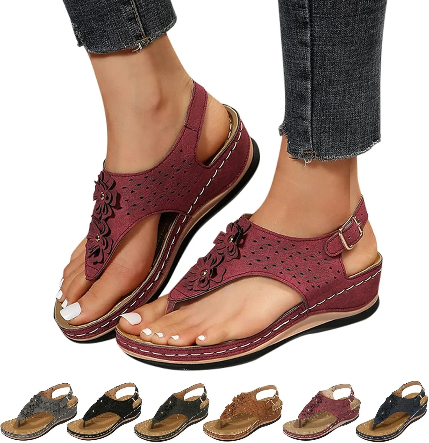 Fashion Thick Bottom Sandals for Women Casual Elastic Ankle Strap Platform Sandal Casual Sandals Indoor Outdoor