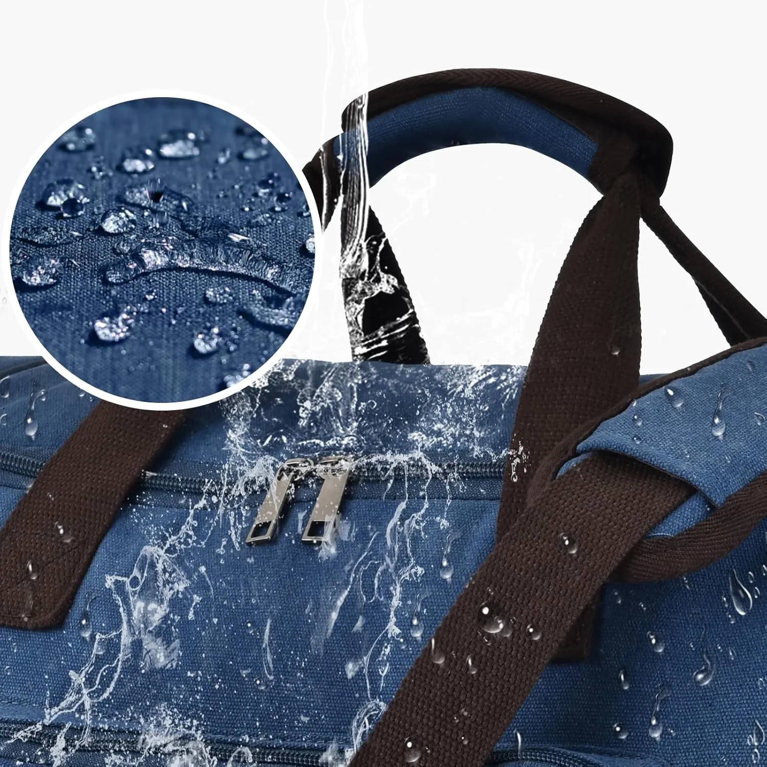 Felipe Varela Duffle Bag for Men, Expandable Canvas Duffel Bag for Travel, Mens Carry On Luggage Bag Traveling Weekender Gym Overnight Bags for Airplanes, Blue