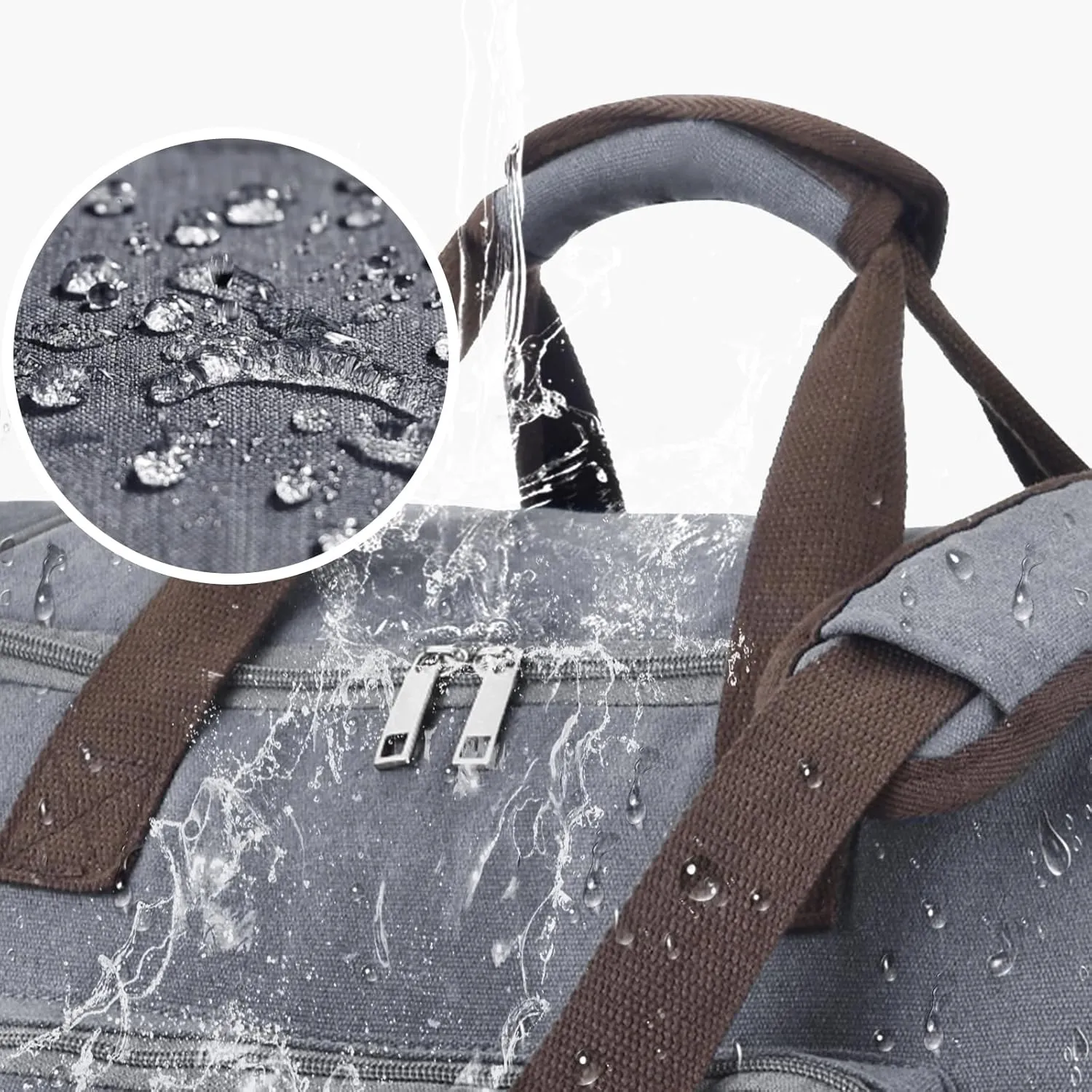 Felipe Varela Duffle Bag for Men, Expandable Canvas Duffel Bag for Travel, Mens Carry On Luggage Bag Traveling Weekender Gym Overnight Bags for Airplanes, Grey