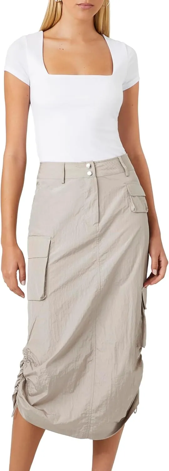 Forever 21 Women's Cargo Midi Skirt