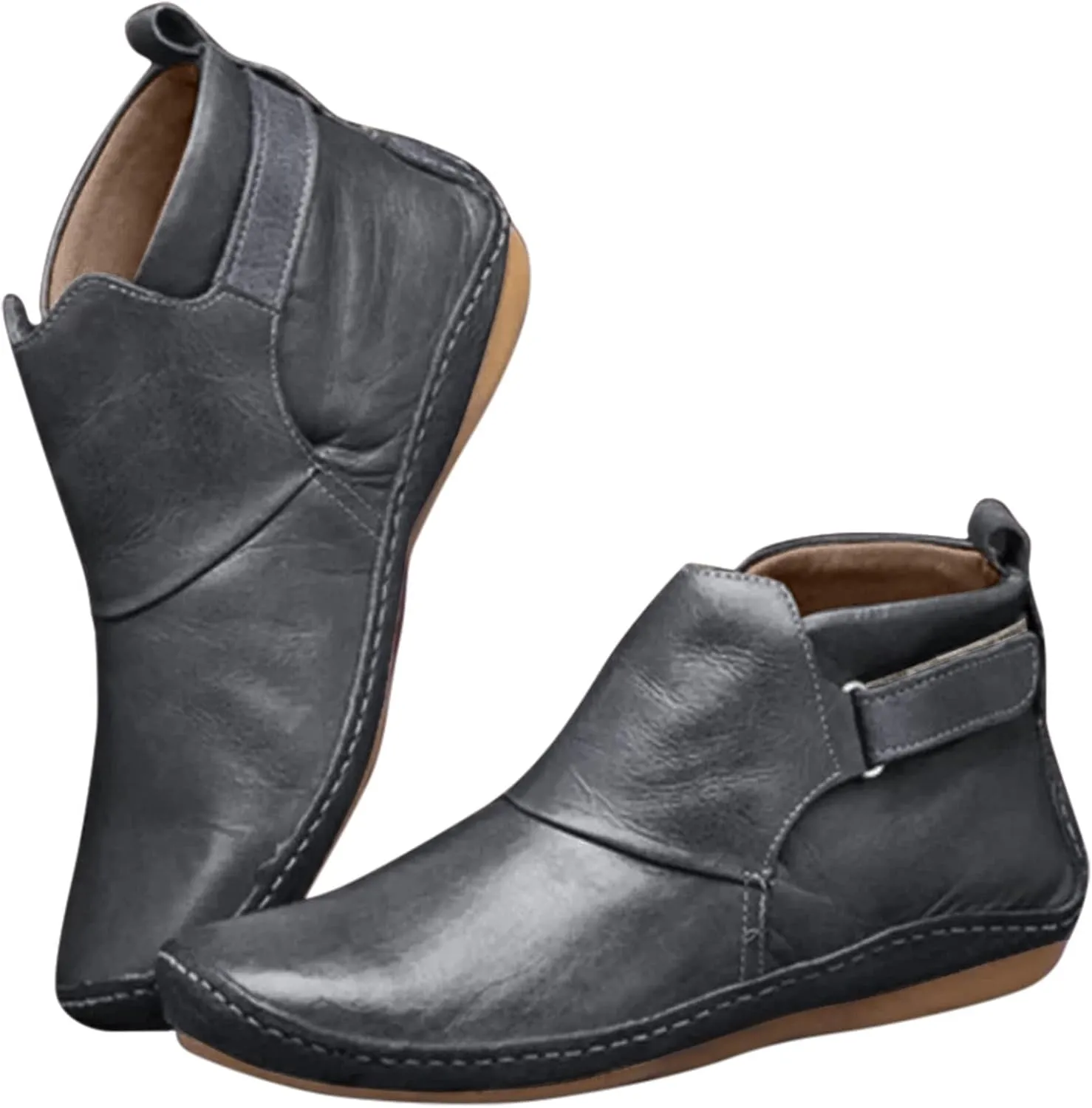 Gibobby Ankle Boots for Women Low Heel,Arch Support Booties Casual Flat Platform Short Ankle Booties Everyday Boots for Ladies