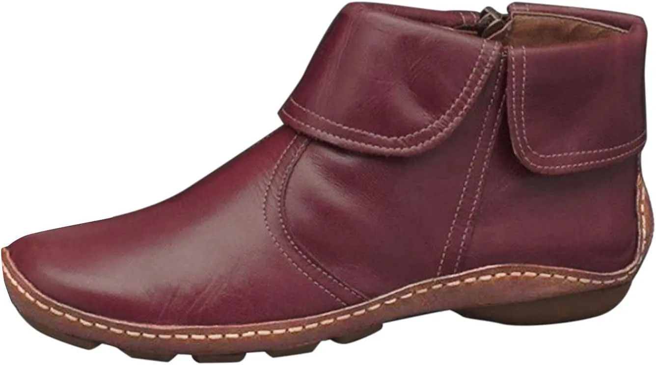 Gibobby Boots for Women Low Heel,Arch Support Boots Casual Flat Platform Short Ankle Booties Everyday Boots for Ladies