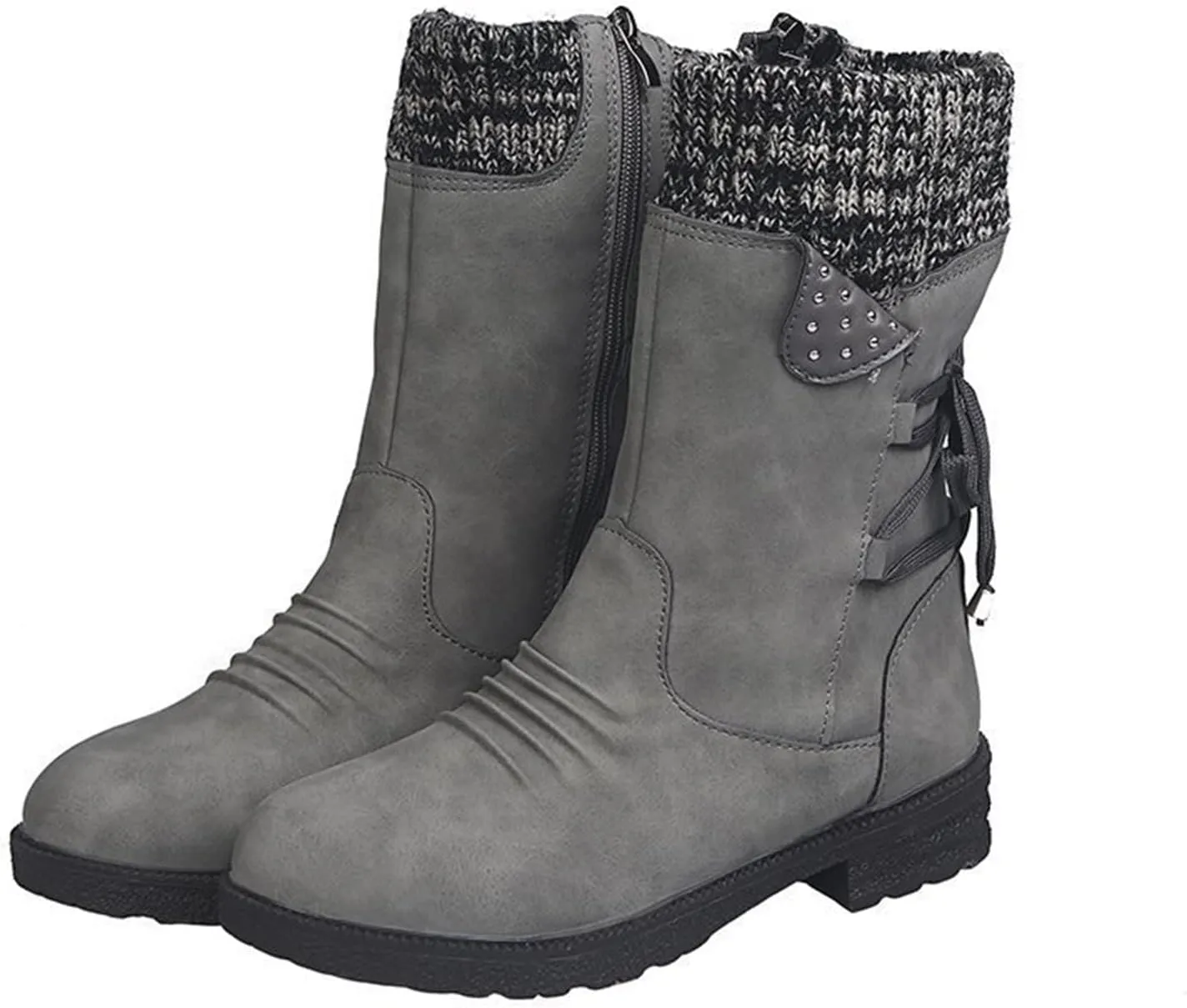 Gibobby Cowboy Boots for Women Retro Booties Cowboy Knee High Boots Chunky Heel Western Winter Tassel Boots 52