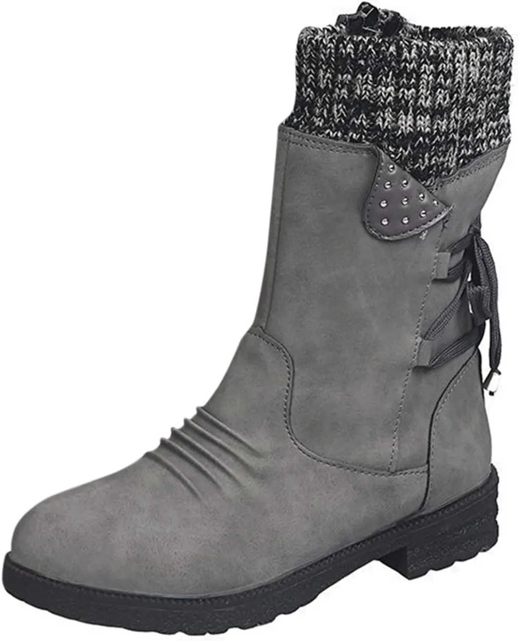 Gibobby Cowboy Boots for Women Retro Booties Cowboy Knee High Boots Chunky Heel Western Winter Tassel Boots 52