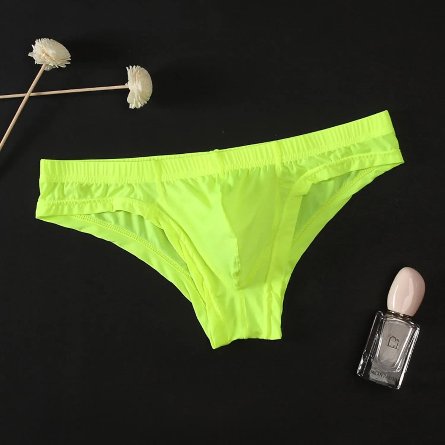 Ice Silk Transparent Underwear for Men Sexy Low-Waist Breathable Panties Sexy Bulge Pouch Briefs Summer Underpants