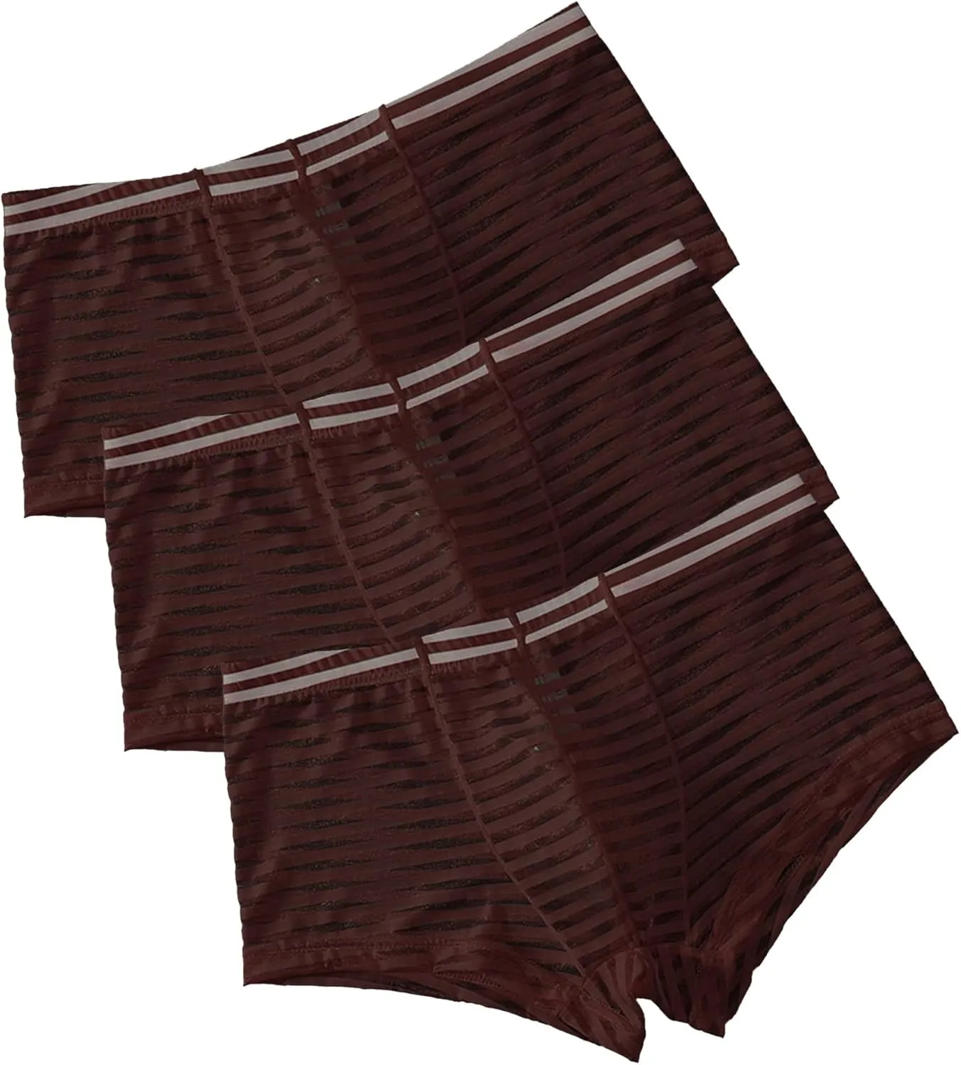 JEsilunmaMY Mens Mesh Sheer Low Rise Underwear See Through Breathable Boxer Briefs Solid Color Sexy Underwear Panties