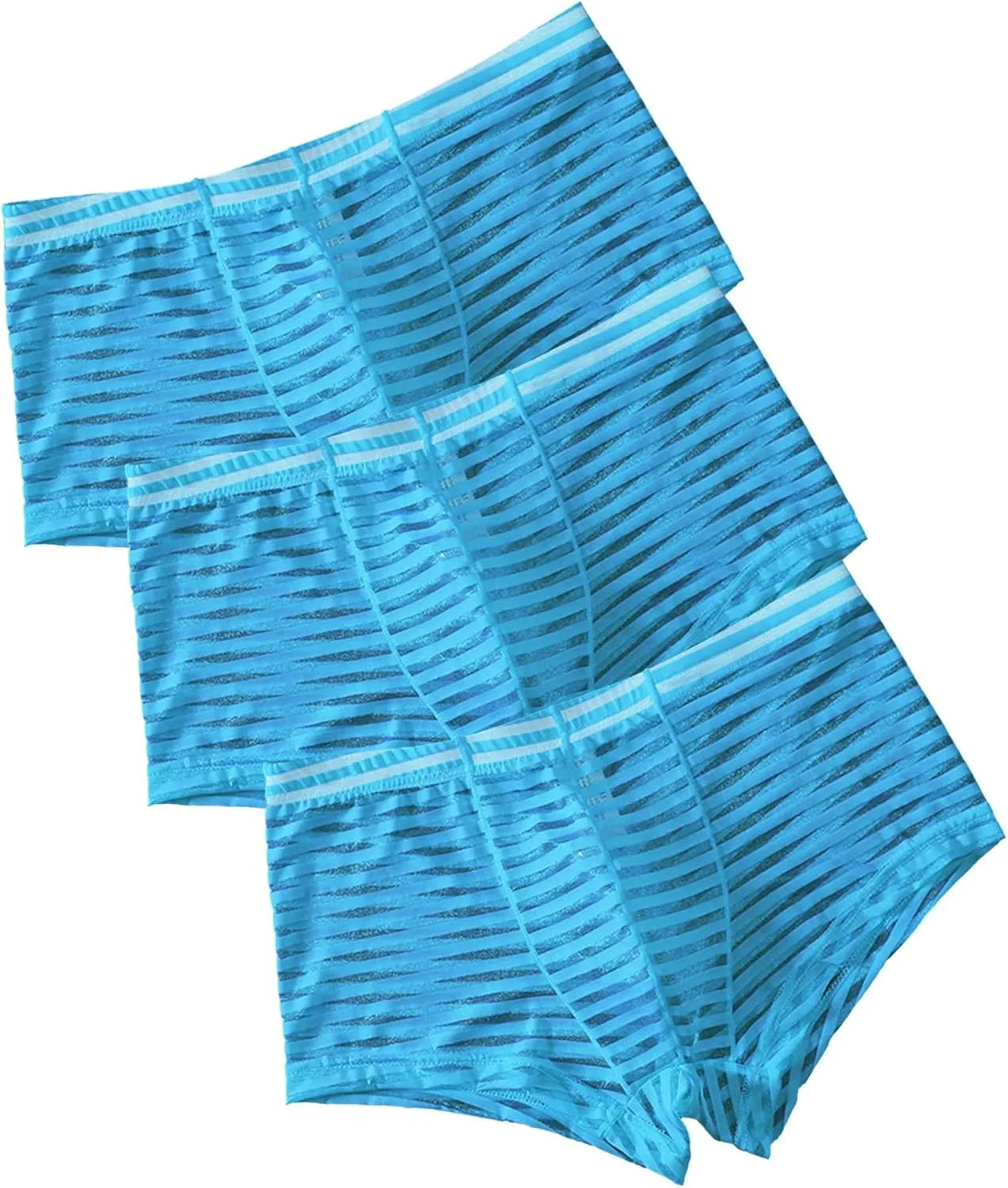 JEsilunmaMY Mens Mesh Sheer Low Rise Underwear See Through Breathable Boxer Briefs Solid Color Sexy Underwear Panties