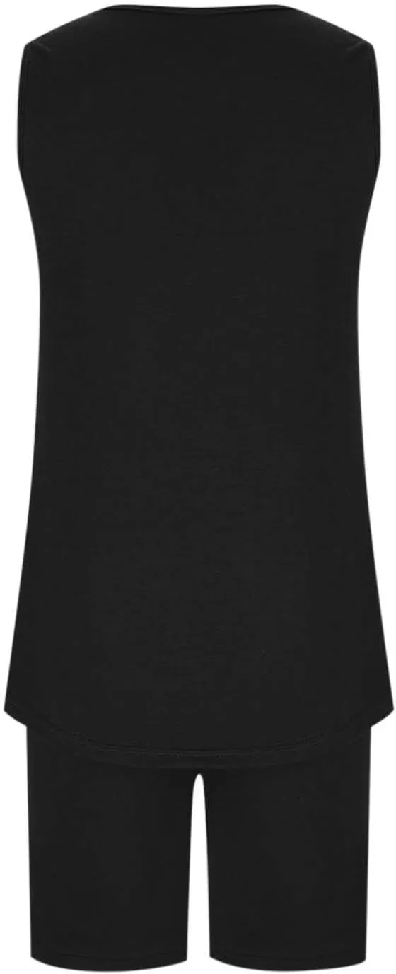 jsaierl Women Shorts Pajamas Sets Two Piece Summer Sleeveless Pjs Tank Top Casual Pleated Sleepwear Soft Loungewear Outfits