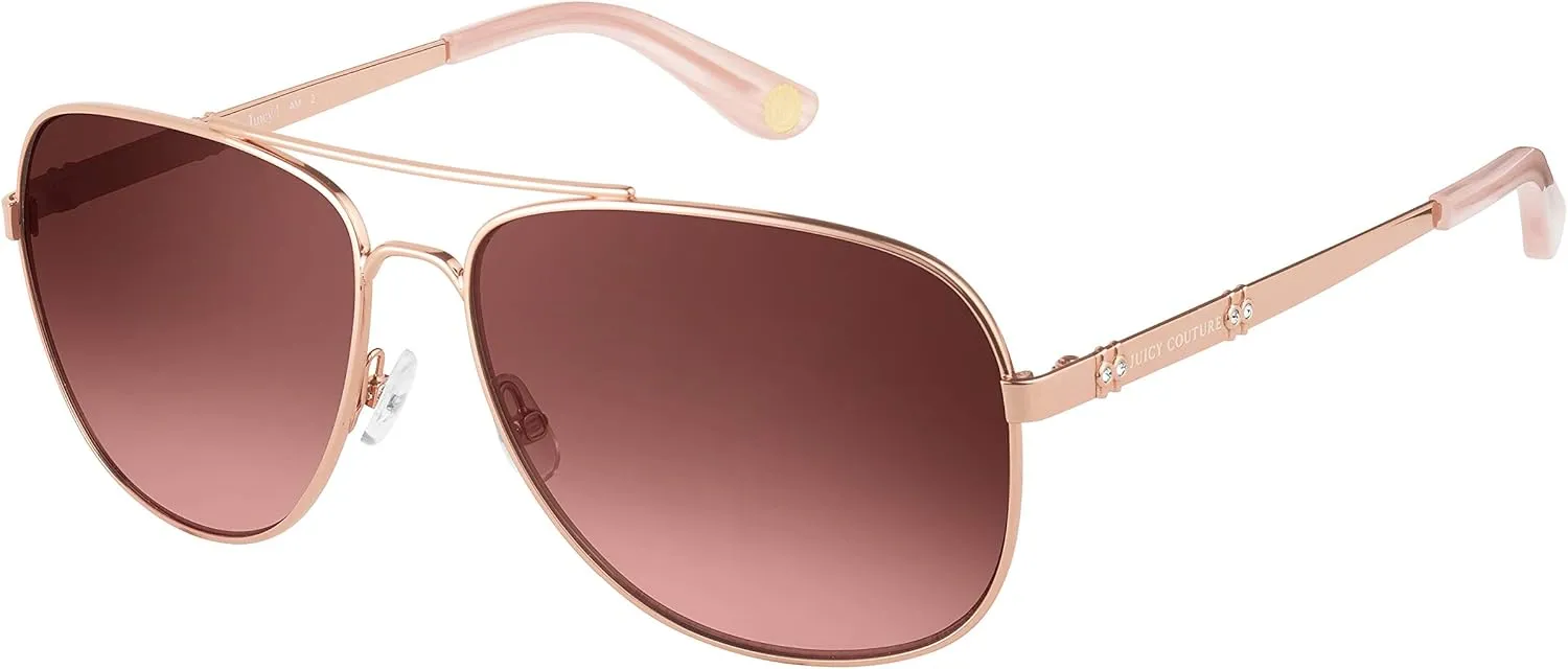 Juicy Couture Women's JU 589/S Aviator Sunglasses, Rose Gold, 59 mm