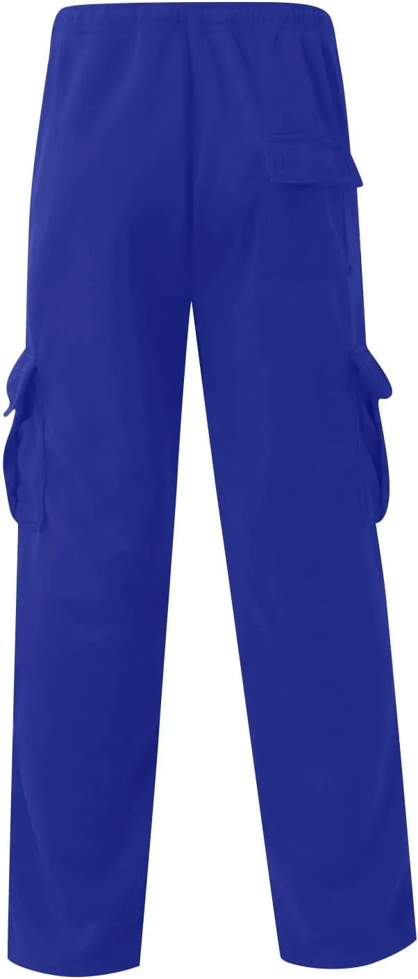 KUIOLYPOER Men's Cargo Sweatpants Drawstring Multi-Pocket Solid Casual Athletic Pants Baggy Straight Elastic Waist Joggers