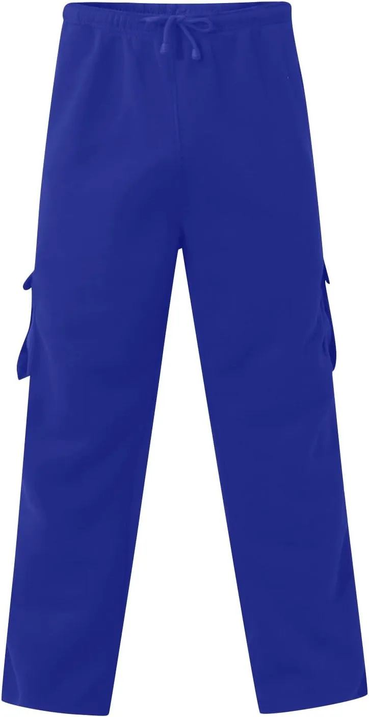 KUIOLYPOER Men's Cargo Sweatpants Drawstring Multi-Pocket Solid Casual Athletic Pants Baggy Straight Elastic Waist Joggers