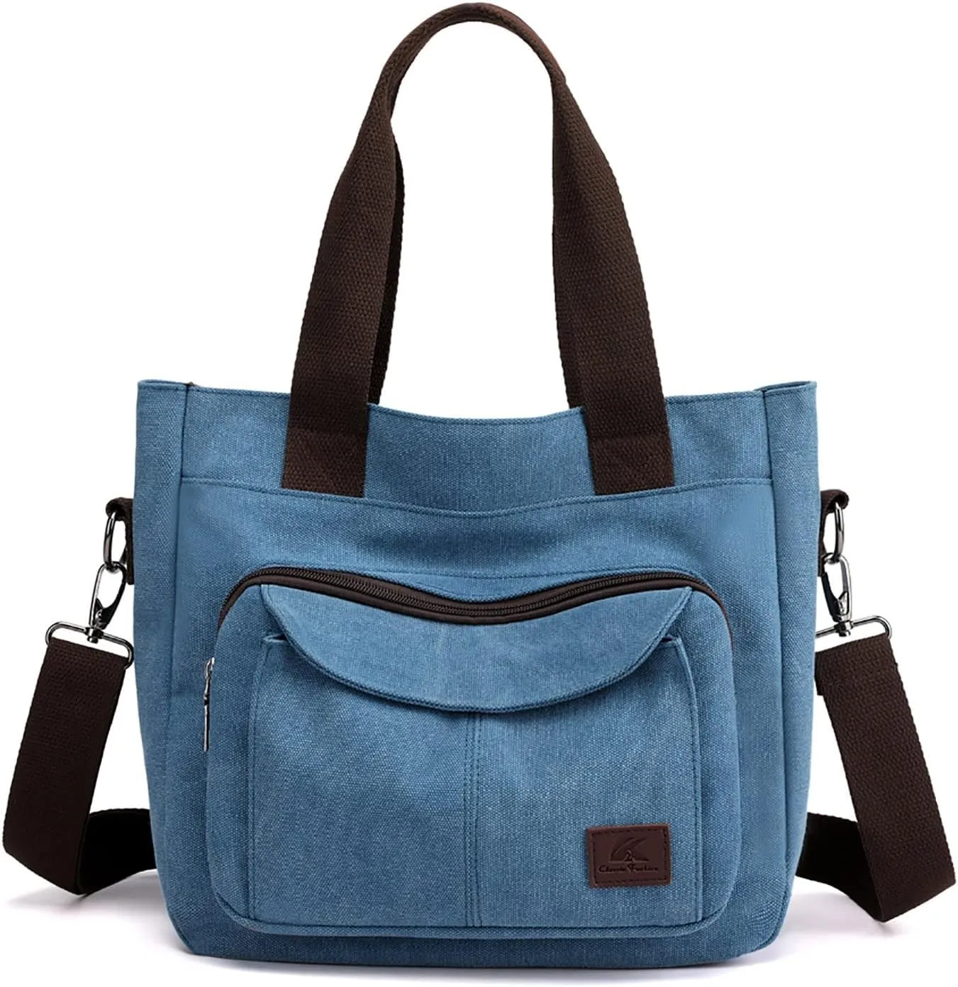 Large Capacity Ladies Bags New Canvas Handbag Simple Shoulder Messenger Bag Shoulder Sling Bag (Blue, One Size)