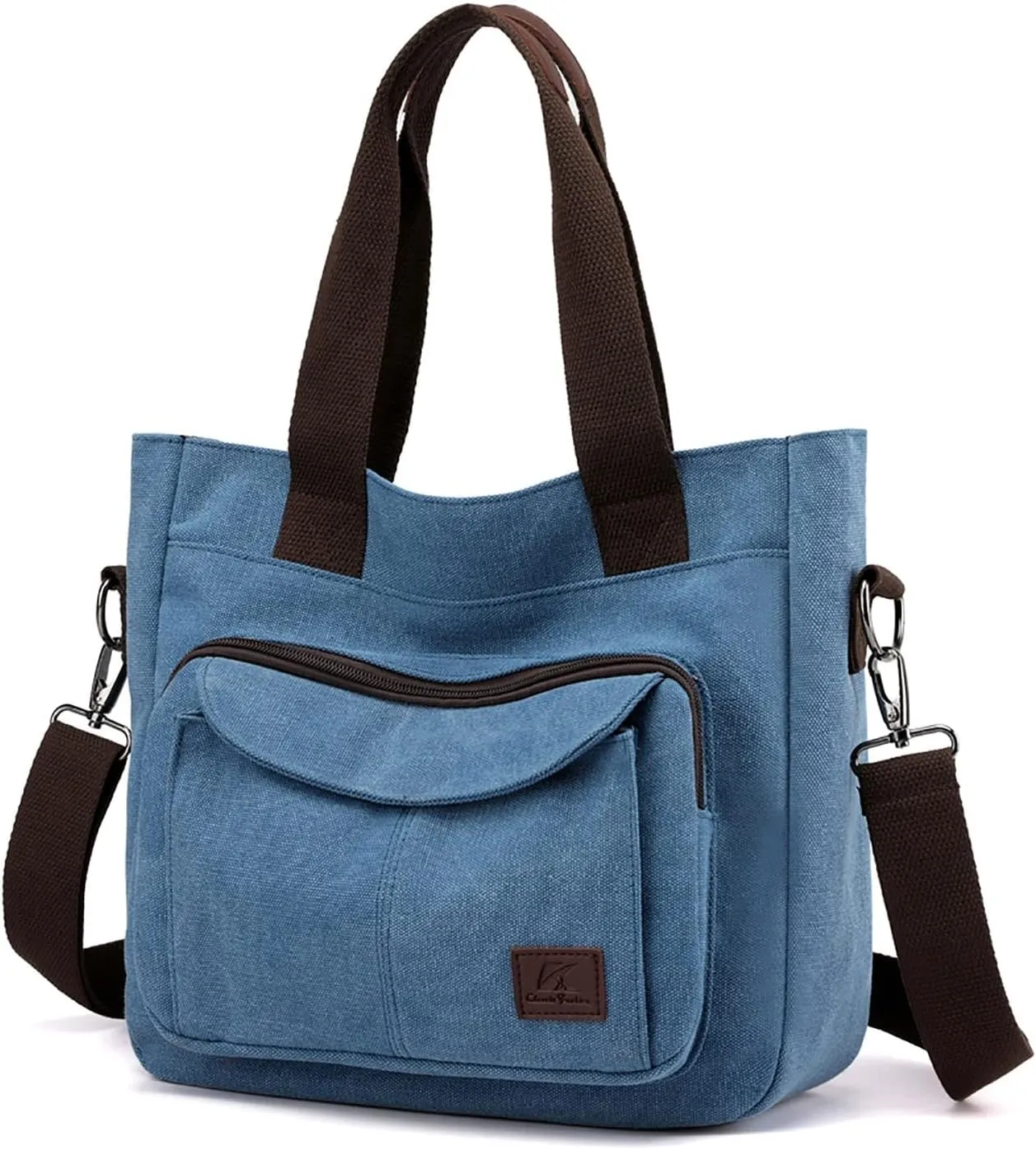 Large Capacity Ladies Bags New Canvas Handbag Simple Shoulder Messenger Bag Shoulder Sling Bag (Blue, One Size)