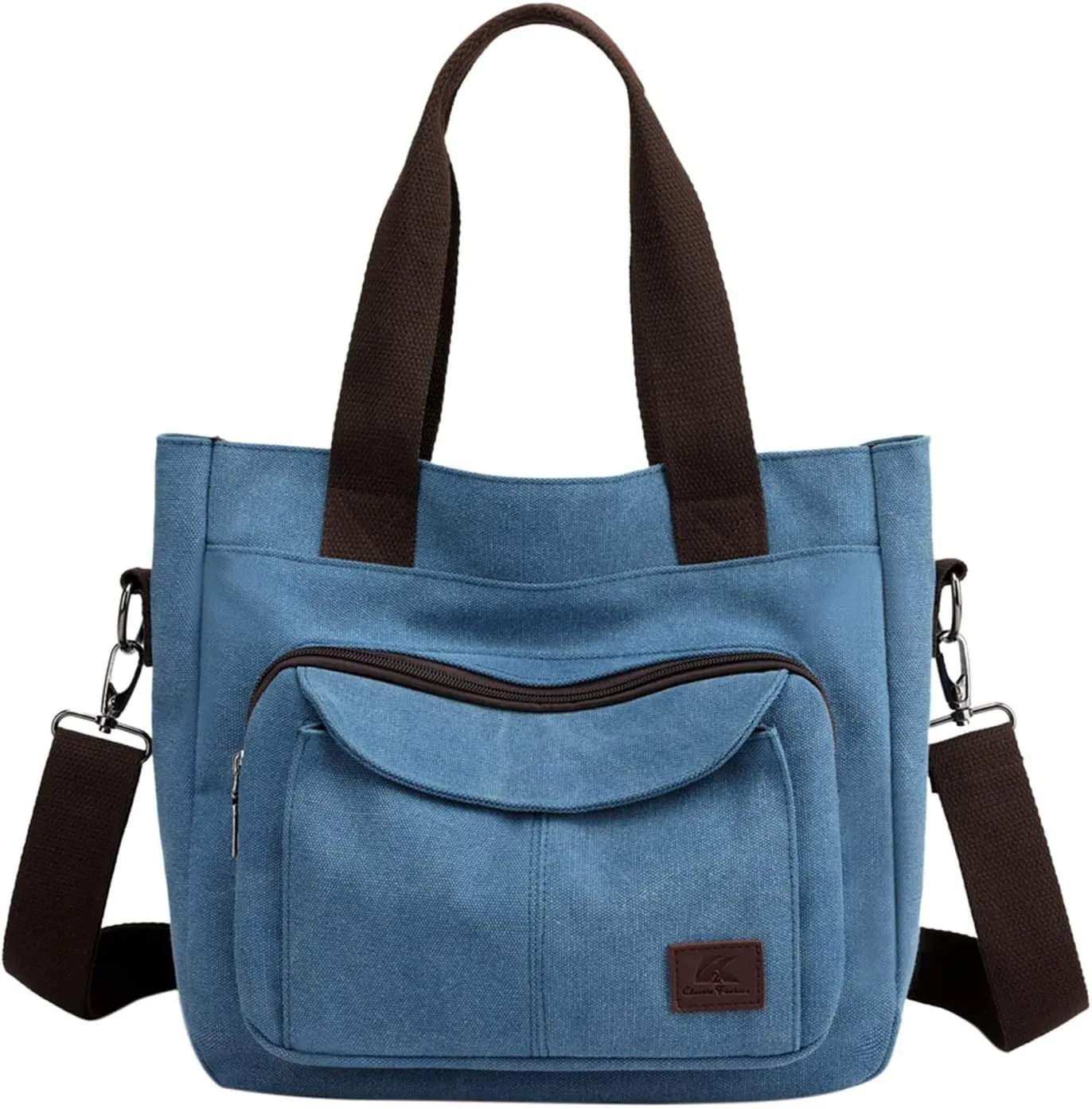 Large Capacity Ladies Bags New Canvas Handbag Simple Shoulder Messenger Bag Shoulder Sling Bag (Blue, One Size)