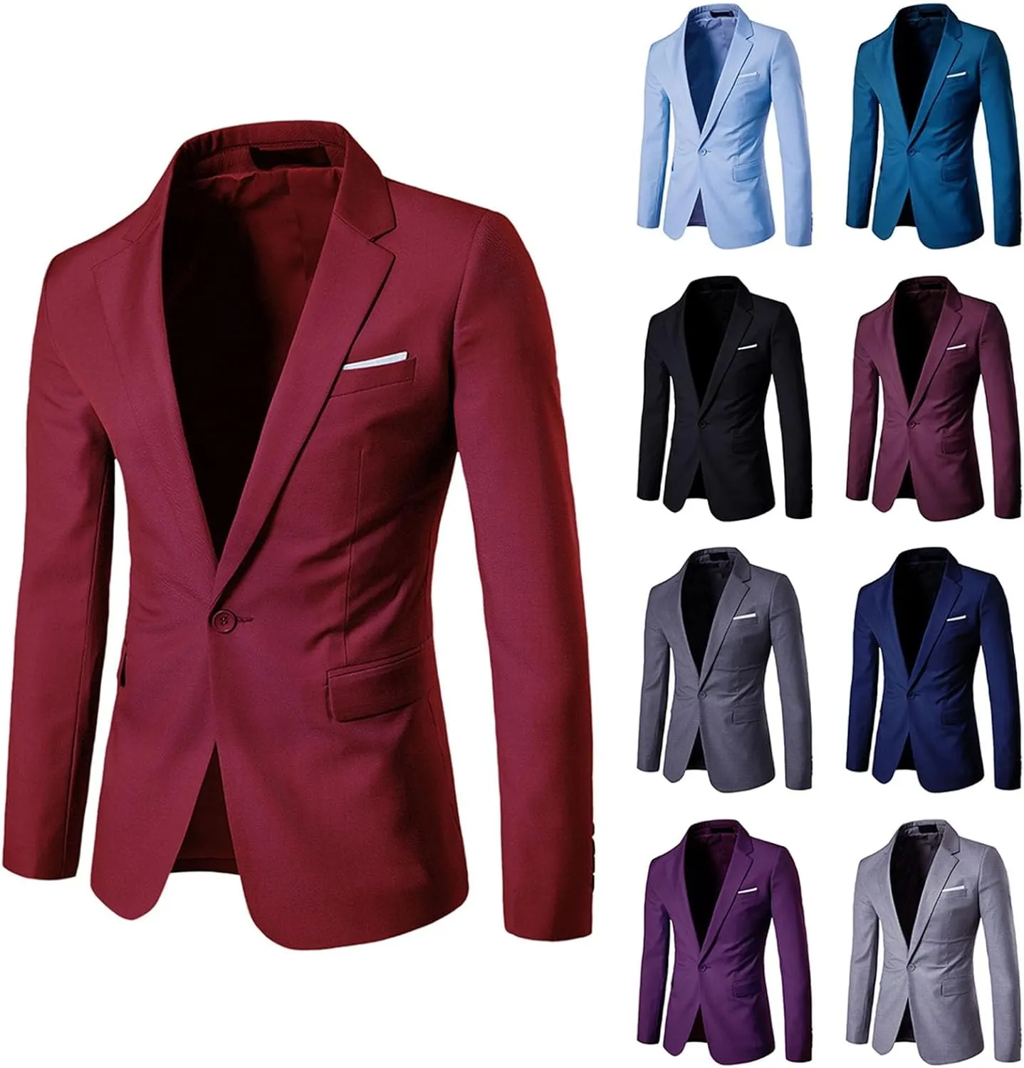 LCMTWX Mens Blazer Jacket 2024 Casual Men's Tops Jacket Fit One Button Fashion Men's Coats Jackets Black Suits For Men Men