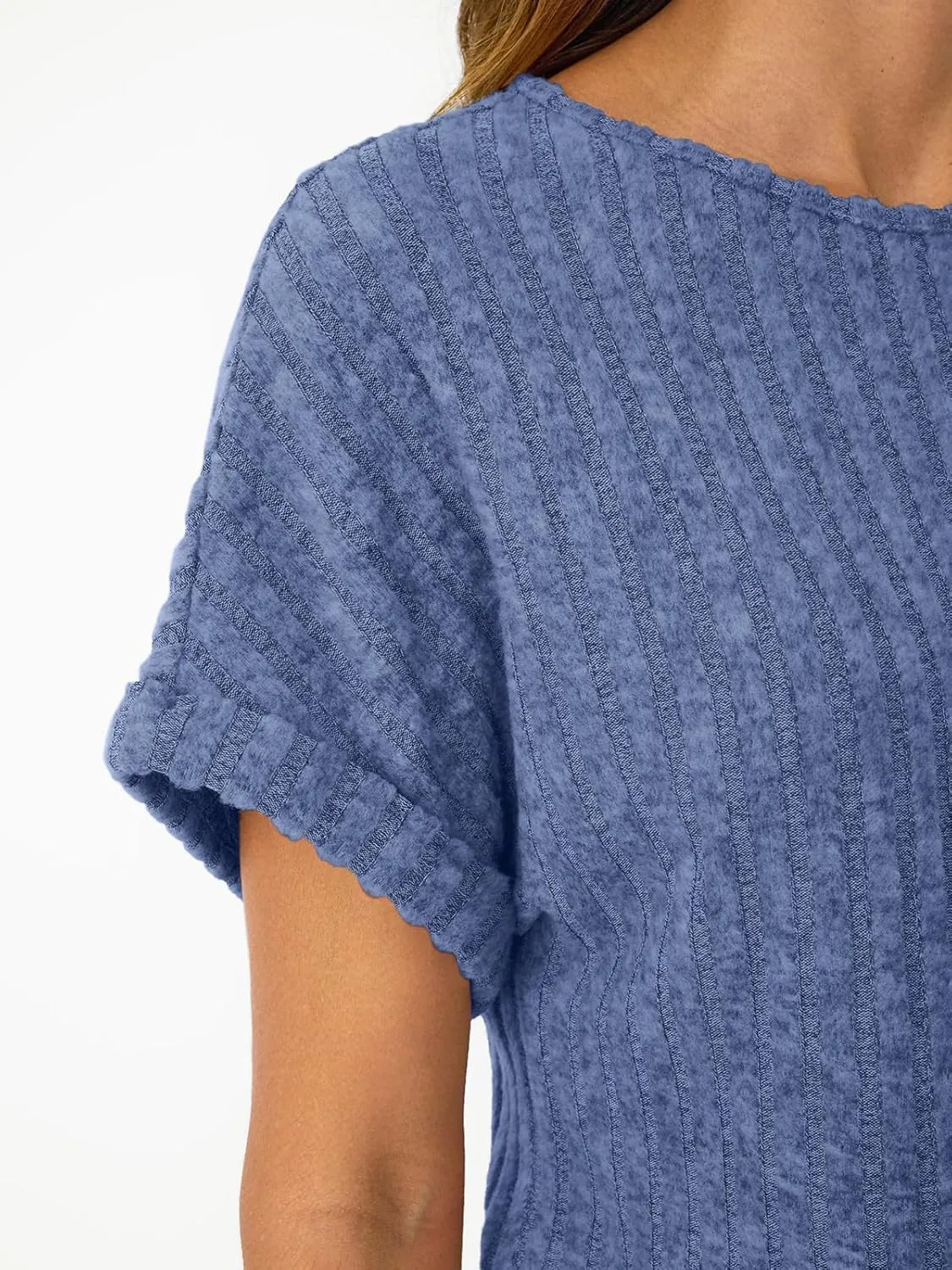 LILLUSORY Women Short Sleeve T Shirt Summer Sweater Dressy Casual Blouse Business Top Work Clothing